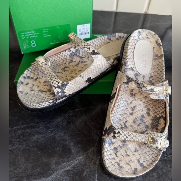 J. Crew Shoes - J. Crew Colby Snake Print Leather Sandals